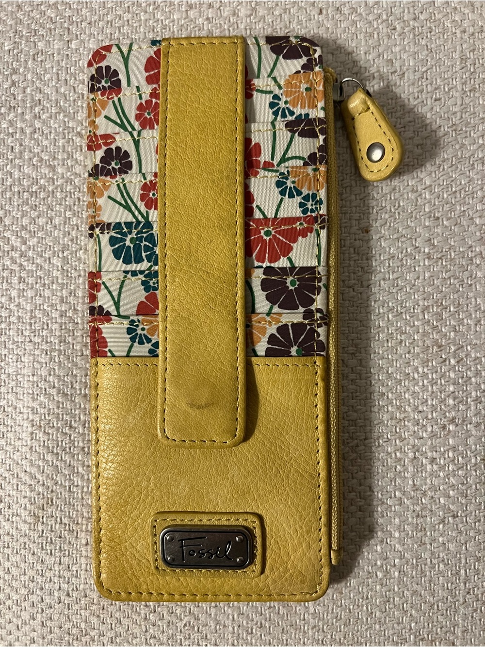 Vintage Y2K Fossil Floral Leather Cell Phone Case Wallet Organizer